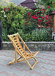 Дерев’яний шезлонг зі смереки – ручна робота, розкладний, фото 2