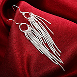 Сережки висячі кисті пензлики ниточки палички стерл. ср., фото 3