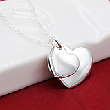 Підвіска кулон подвійне серце стерл. ср.  tiffany, фото 2