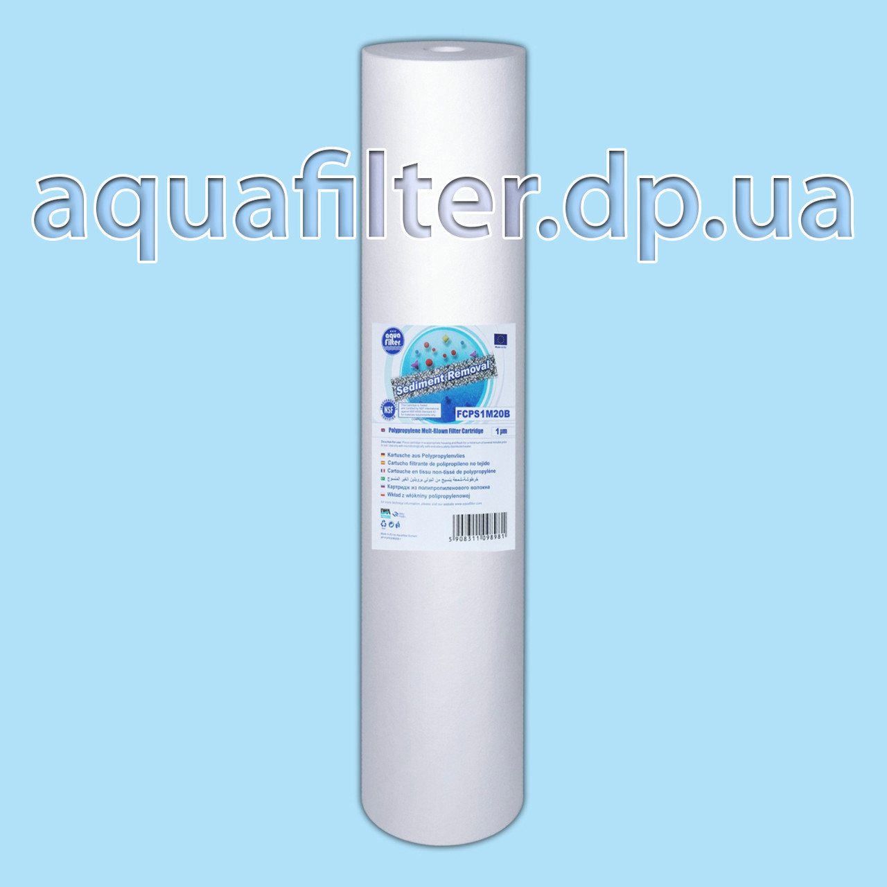 Картридж поліпропіленовий Aquafilter FCPS1M20B 1 мкм 20 Big Blue 20BB