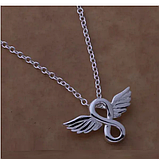 Підвіска кулон нескінченність з ангельськими крилами стерл. ср. tiffany, фото 3