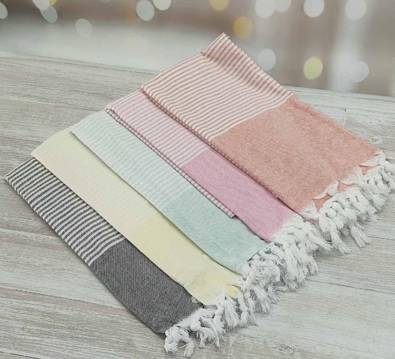 Рушник пештемаль із льону для пляжа сауни лазні хаммама 100 на 180 см, фото 1