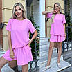 Костюм жіночий літній креп футболка з шортами, фото 2