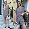 Костюм жіночий літній креп футболка з шортами, фото 3