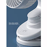 Вентилятор на прищіпці акумуляторний Kisonli F104 1200mAh, сірий, фото 4