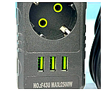 Подовжувач UA Power F43U 3USB на 3 розетки, 6 м, чорний, фото 6
