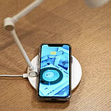 Лампа настільна акумуляторна D09 з бездротовою зарядкою, біла, фото 4