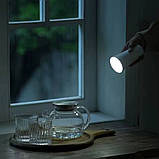 Лампа настільна акумуляторна D09 з бездротовою зарядкою, біла, фото 7