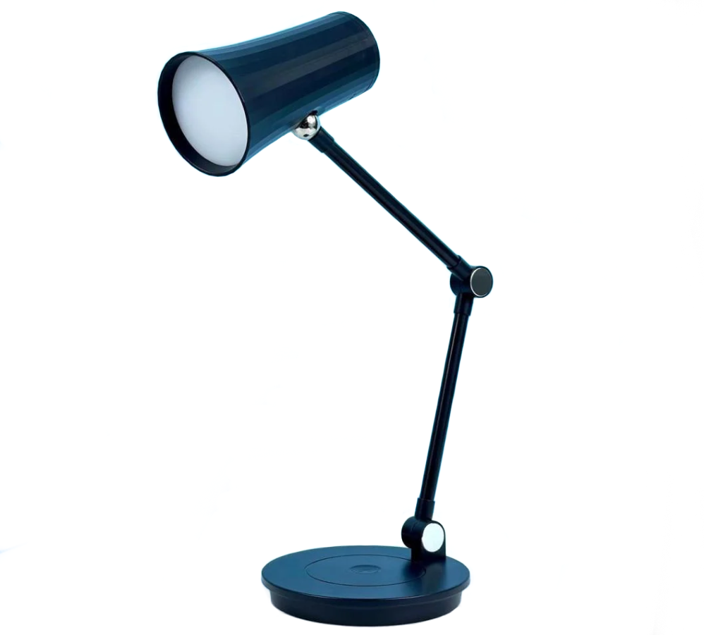 Лампа настільна акумуляторна D09 з бездротовою зарядкою, синя, фото 1