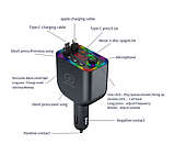 FM-модулятор WUW C237 25W з вбудованими кабелями, чорний, фото 3