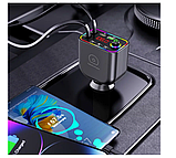 FM-модулятор WUW C237 25W з вбудованими кабелями, чорний, фото 7