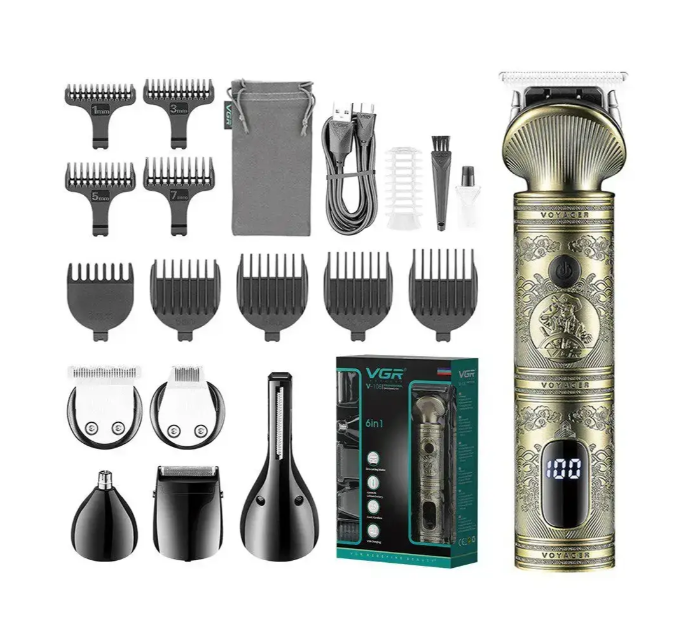 Машинка для стриження акумуляторна VGR V-106 3536, золотиста, фото 1