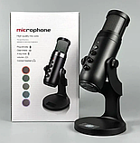 Мікрофон студійний MU900 для блогерів і стримерів, з RGB-підсвіткою, чорний, фото 6