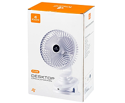 Вентилятор на прищіпці акумуляторний Kisonli F104 1200mAh, білий, фото 4