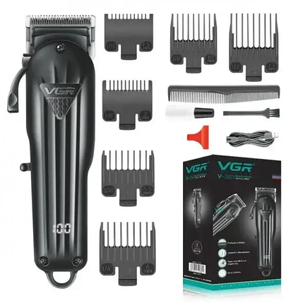 Машинка для стриження акумуляторна VGR V-282 8641, чорна, фото 1