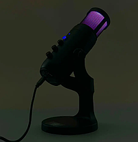 Мікрофон студійний MU900 для блогерів і стримерів, з RGB-підсвіткою, чорний, фото 4