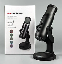 Мікрофон студійний MU900 для блогерів і стримерів, з RGB-підсвіткою, чорний, фото 5