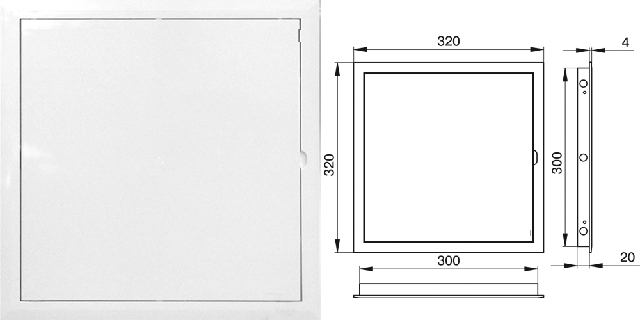 Дверцы ревизионные МініМакс 300/300 Дверцы ревизионные Вентс для счетчикоа 300/300