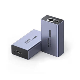Переходник адаптер  Ugreen Удлинитель HDMI 50M через сетевой кабель Gray (CM609)