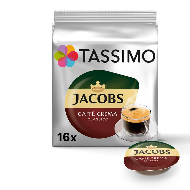 Кава в капсулах Jacobs by Tassimo Caffe Crema Classico (16 порцій) Тассимо