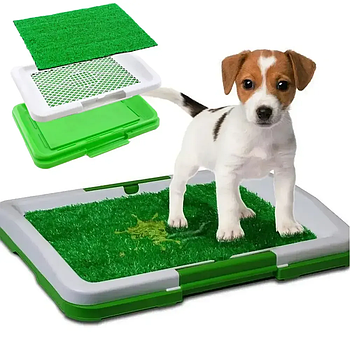 Туалет для собак триярусний Puppy Potty Pad (46х33х6 см)/ Лоток для хатніх тварин з імітацією трави