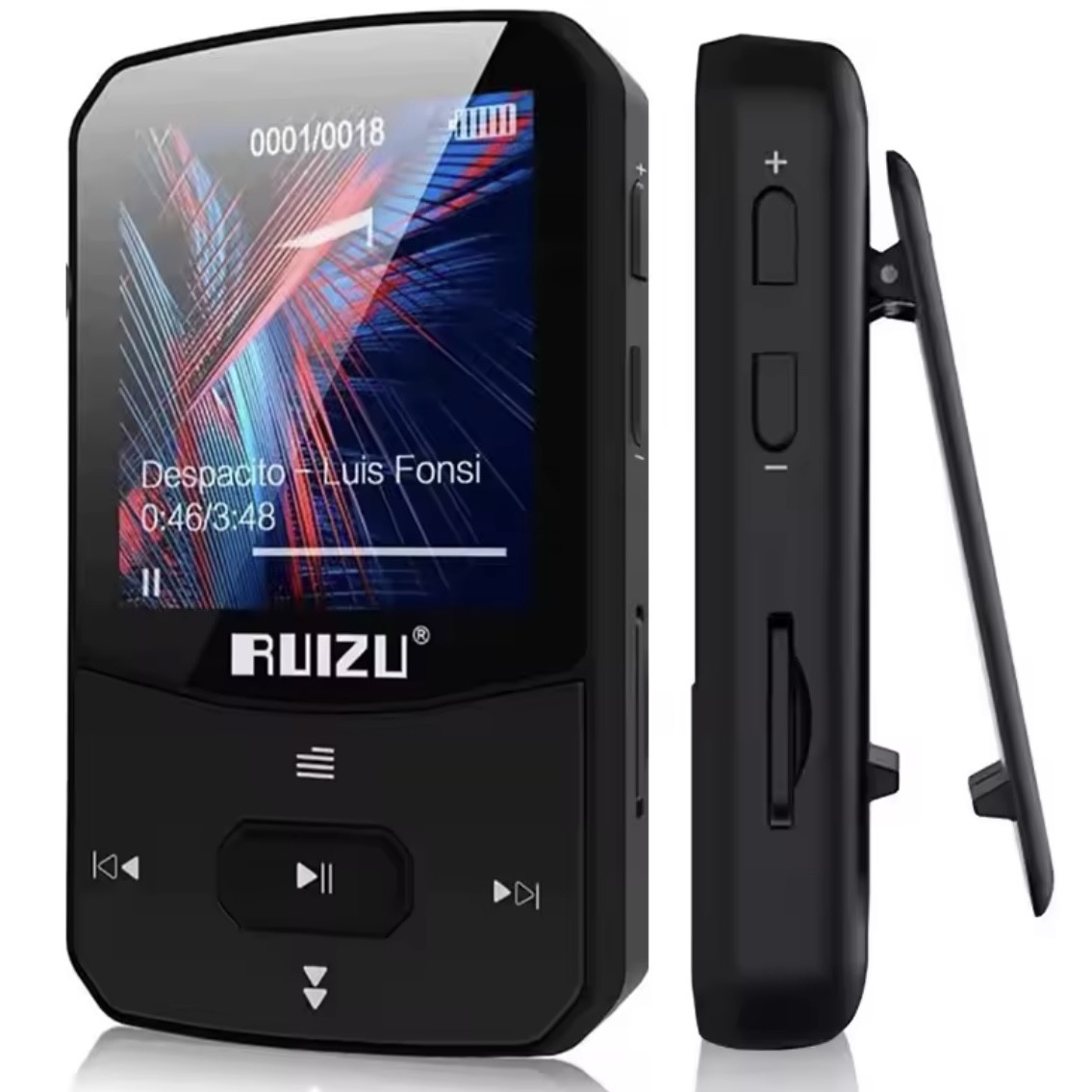 Ruizu MP3-плеєр для бігу на руку, портативний затискач, крокомір, FM-радіо, TF запис