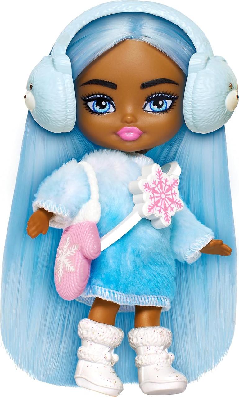 Лялька Барбі Екстра міні зимова мандрівниця з блакитним волоссям Barbie Extra Mini Minis Doll HPN08