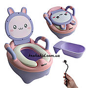 Горщик дитячий з м'яким сидінням Bimbo Спинка Знімний резервуар Дитячий унітаз (Зайчик)