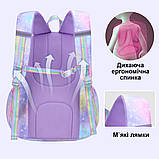 Легкий анатомічний шкільний рюкзак для дівчинки + брелок Фіолетовий водонепроникний портфель на 2 відділення у школу 5-11 клас, фото 5