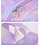 Легкий анатомічний шкільний рюкзак для дівчинки + брелок Фіолетовий водонепроникний портфель на 2 відділення у школу 5-11 клас, фото 7