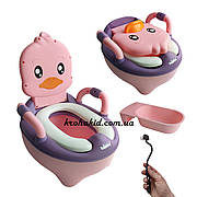 Горщик дитячий з м'яким сидінням Bimbo Спинка Знімний резервуар Дитячий унітаз (Качечка)