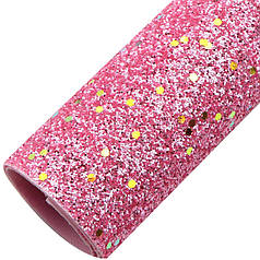 Глітер крупний на тканевій основі, хамелеон, 20х33 см, рожевий