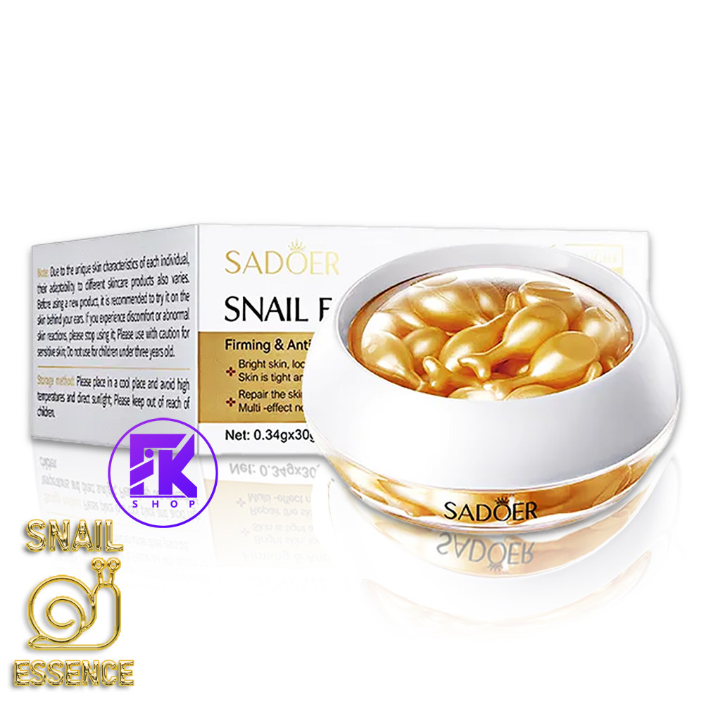 Есенція для обличчя Sadoer Snail Essence з муцином равлика 0,34 г х 30 капсул, фото 1