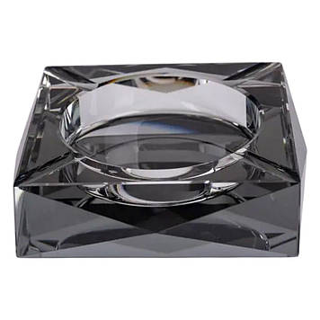 Скляна попільничка для сигарет 13х13х4 см попільничка квадратна настільна Сіра HP-4-131