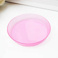 Тарілочка для бісеру та намистин, пластик, 7,2х6,2 см рожева