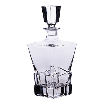 Декантер для віскі 1 літр скляний під віскі 11×11×28 см г з пробкою HP-19-32