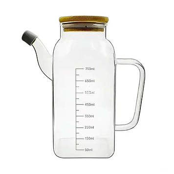 Ємність для олії та оцту з бамбуковою кришкою 750 мл HP-34-1