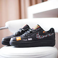 Nike Air Force 1 Just do It черные с оранжевым 1330 грн