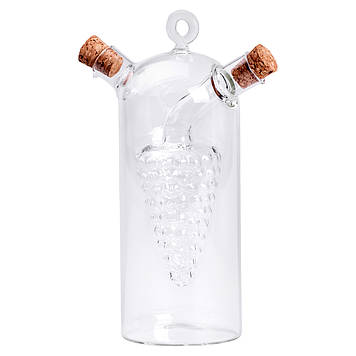 Пляшка для олії та оцту 2 в 1 подвійна 380 мл скло HP-34-12