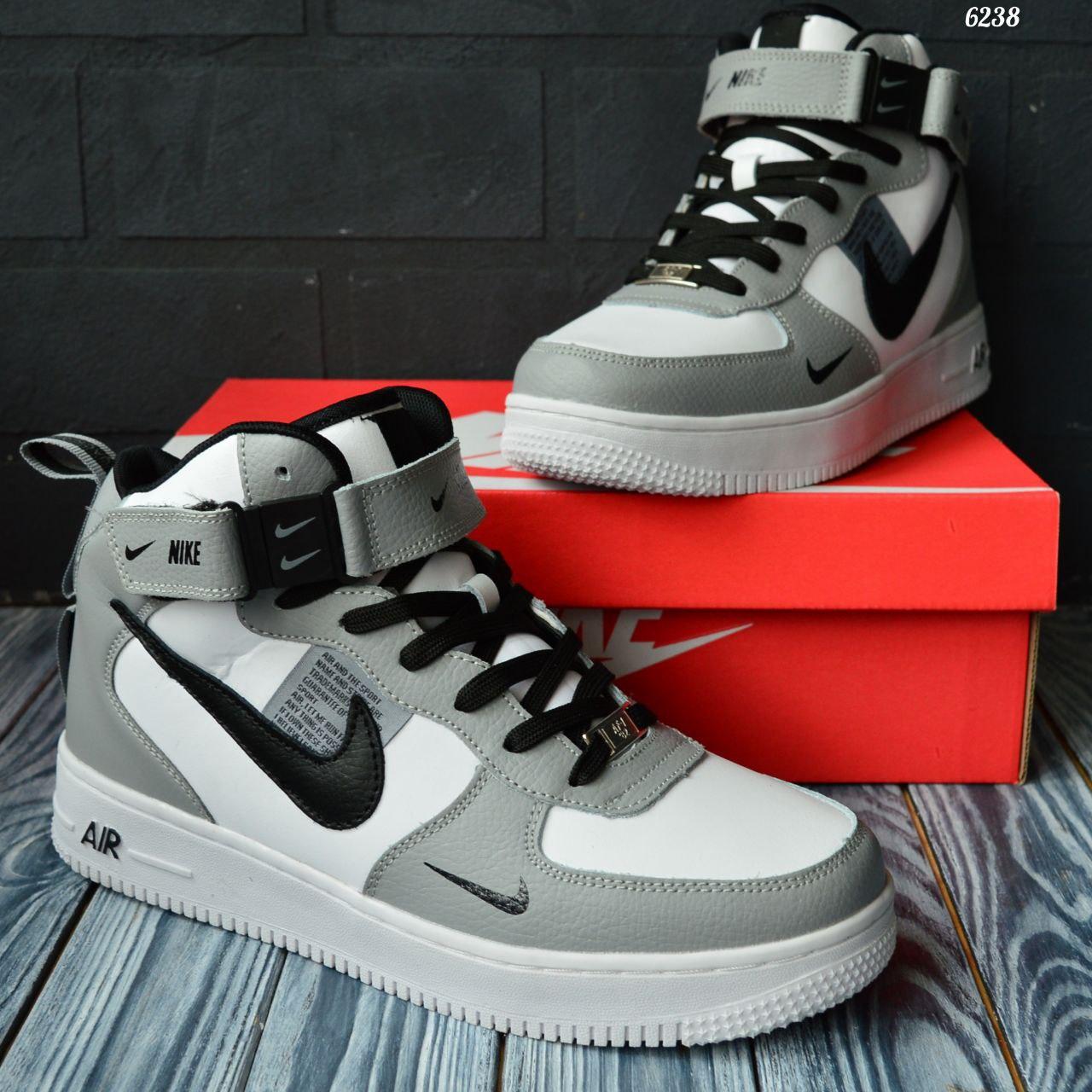 Nike Air Force 1 Mid White Gray 36, фото 1