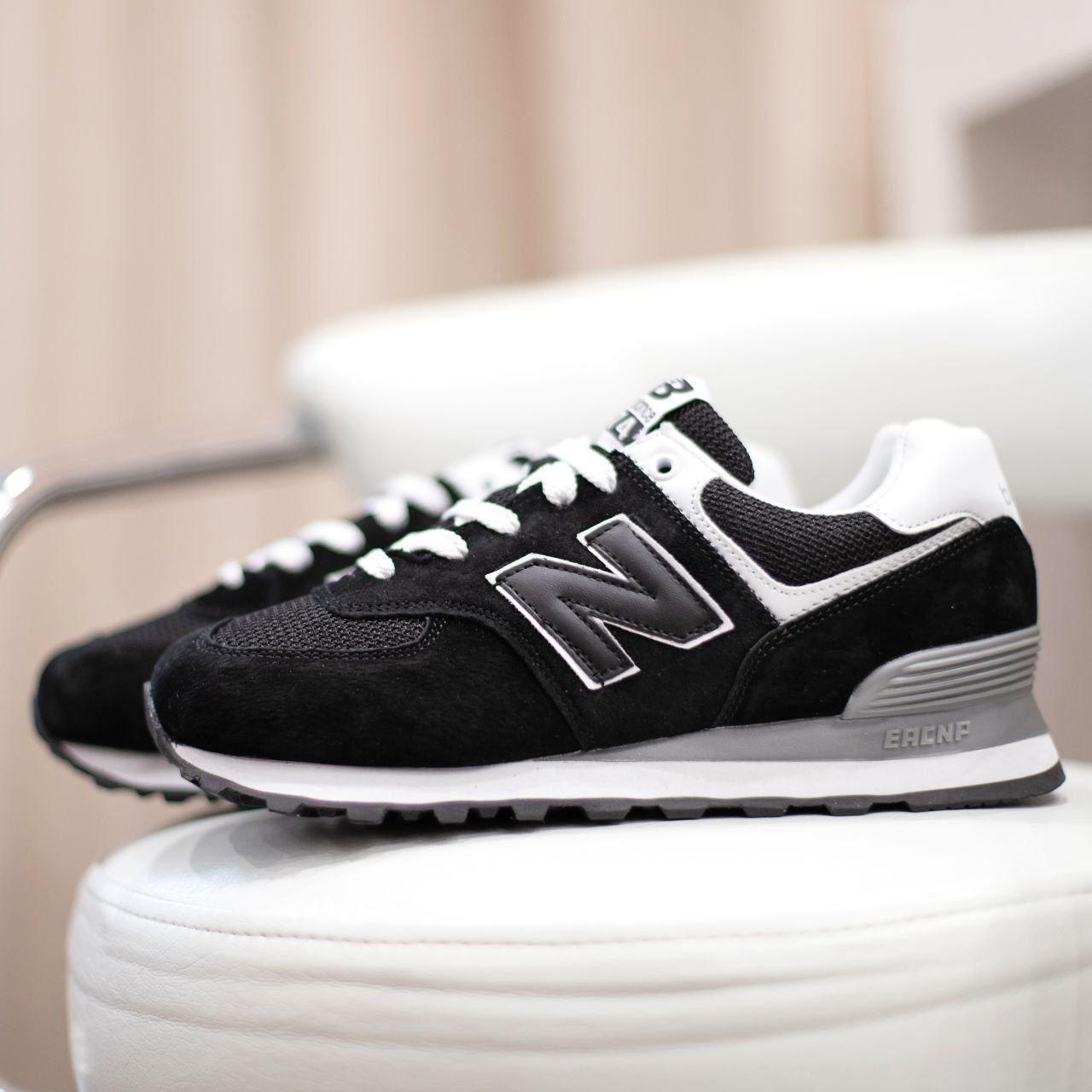 New Balance 574 Black White 36, фото 1