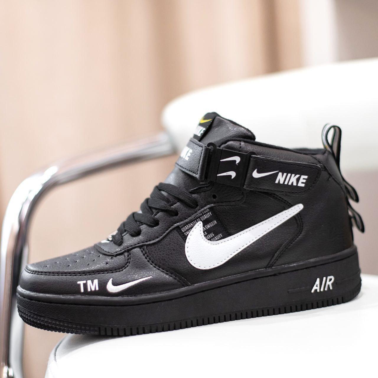 Nike Air Force 1 Mid Black White 36, фото 1