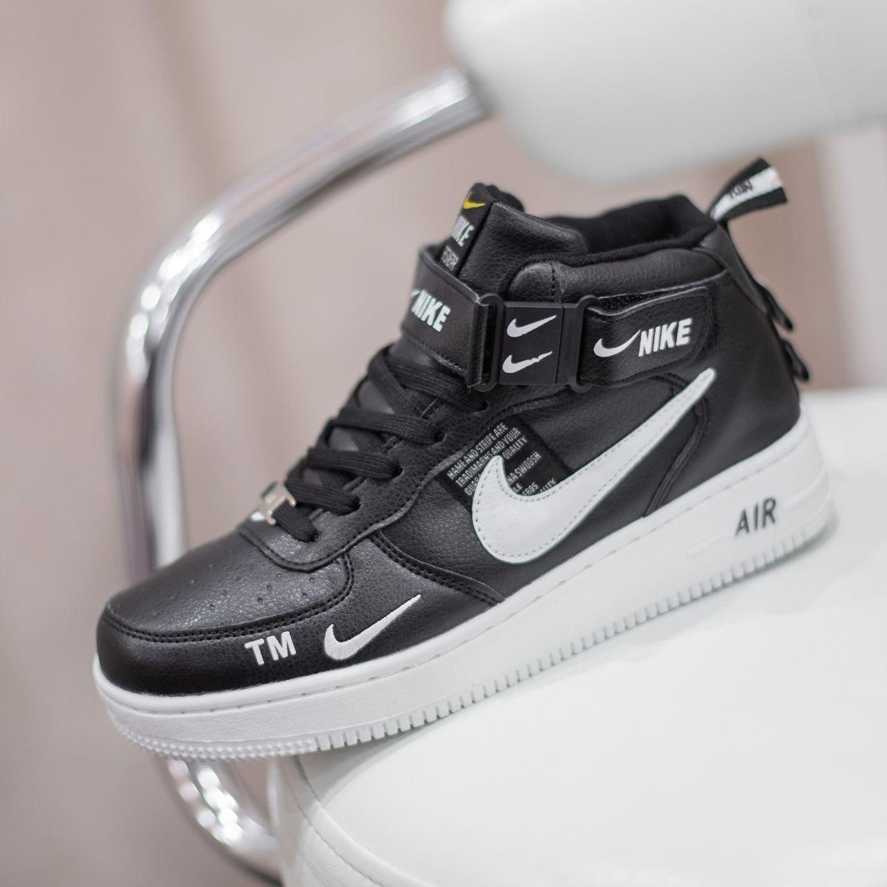 Nike Air Force 1 Mid Black White 36, фото 1