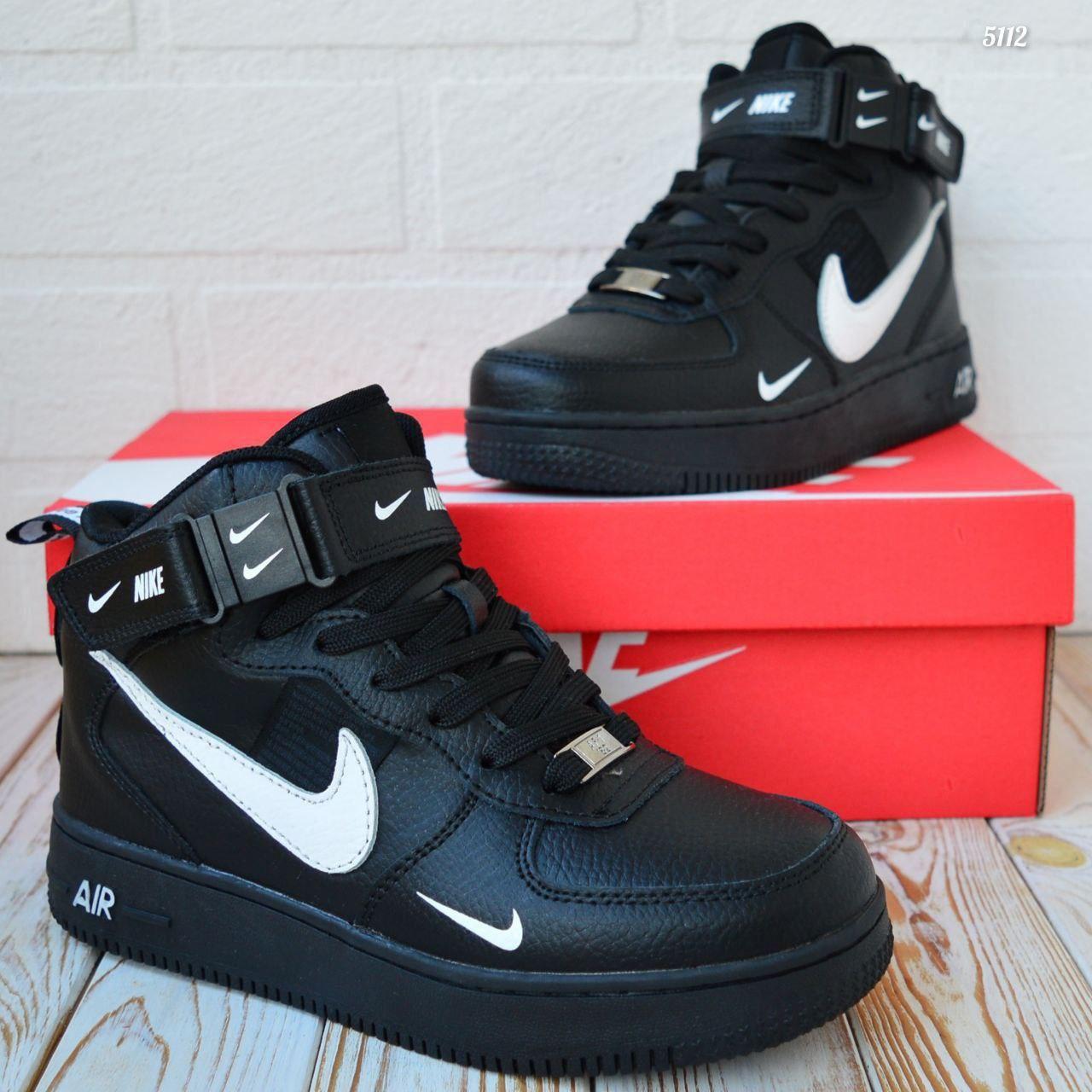 Nike Air Force 1 Mid Black White 36, фото 1