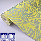 Шпалери вінілові метрові Жовті з малюнком листя Marburg на флізеліновій основі 10.05 × 1,06 31367, фото 2
