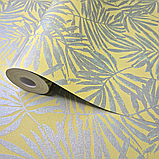 Шпалери вінілові метрові Жовті з малюнком листя Marburg на флізеліновій основі 10.05 × 1,06 31367, фото 3