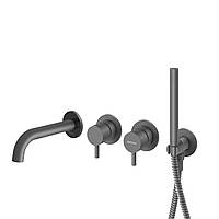 Змішувач для ванни та душу KOHLMAN AXEL GRAPHITE + BOX прихованого монтажу