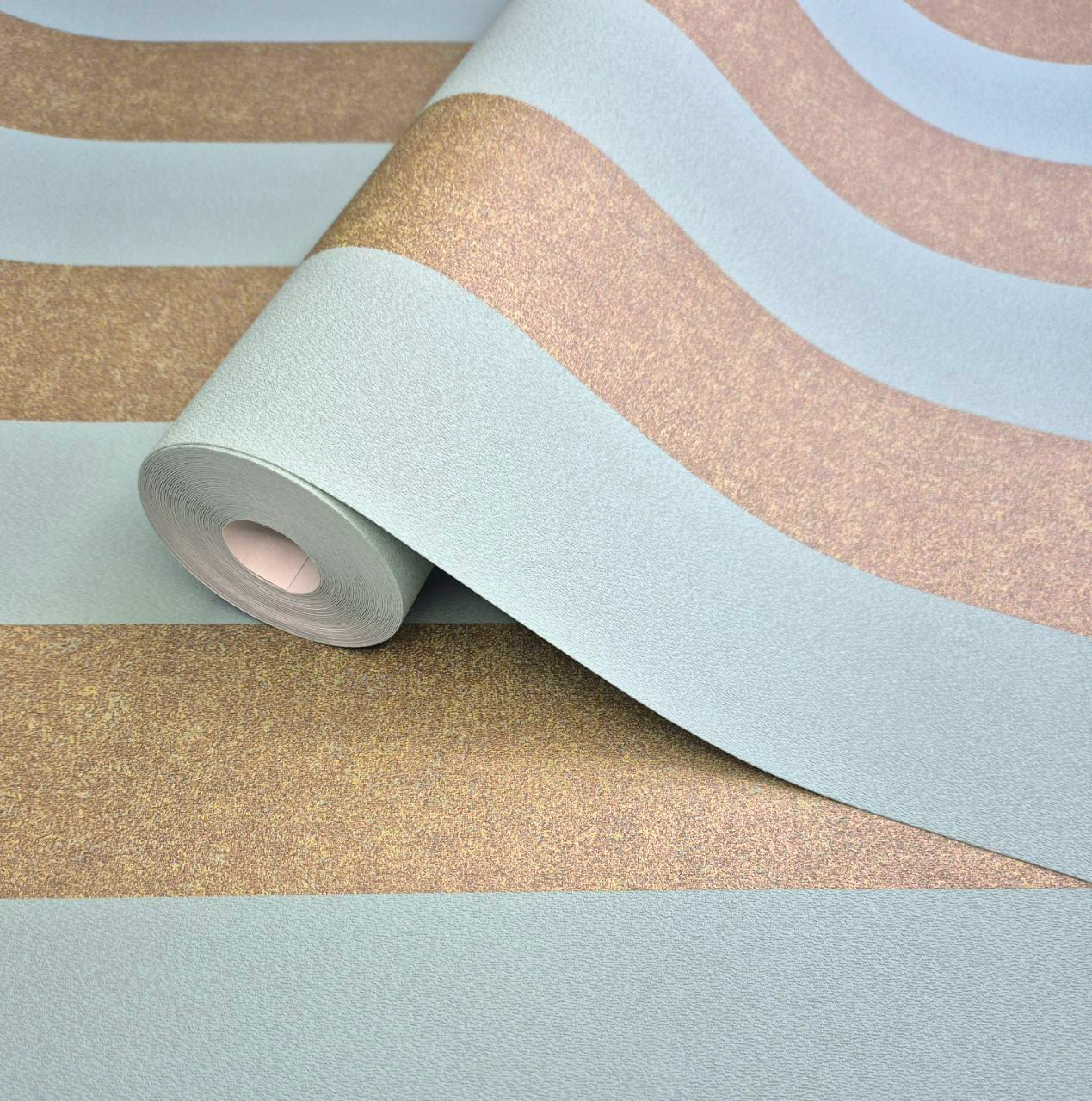 Шпалери вінілові метрові Бірюзові в смужку Marburg на флізеліновій основі 10.05 × 1,06 31376, фото 1