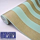 Шпалери вінілові метрові Бірюзові в смужку Marburg на флізеліновій основі 10.05 × 1,06 31376, фото 2