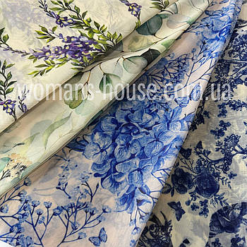 Тканина шифон друкований принт 150 см Україна Китай Рулон від 50 м